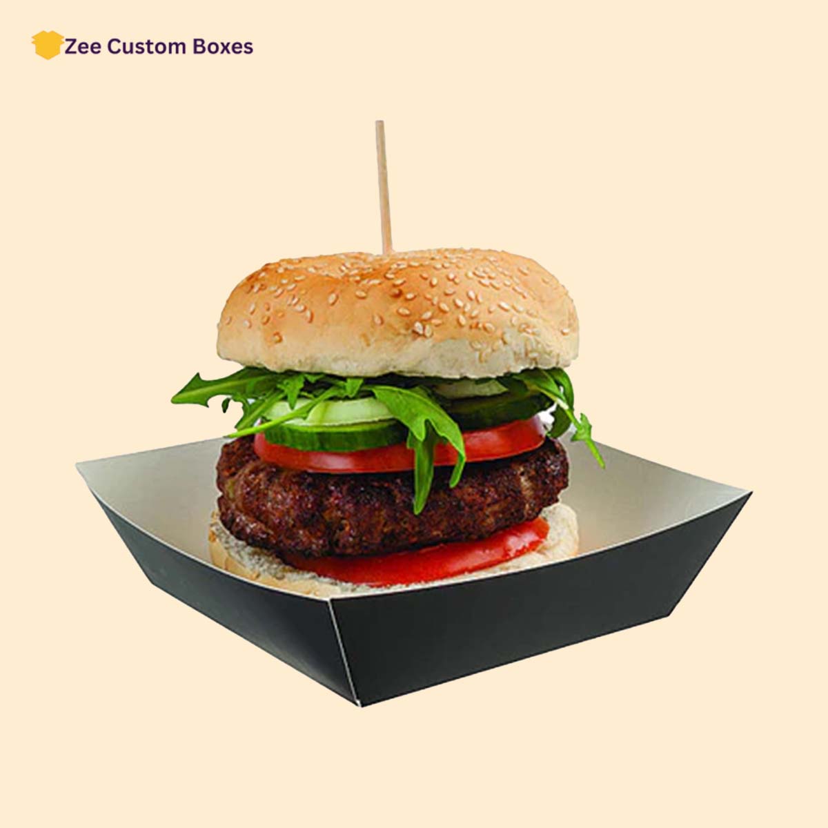 Cardboard Burger Trays - ZEE Custom Boxes AU