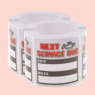 Custom Oil Change Stickers Labels view 2