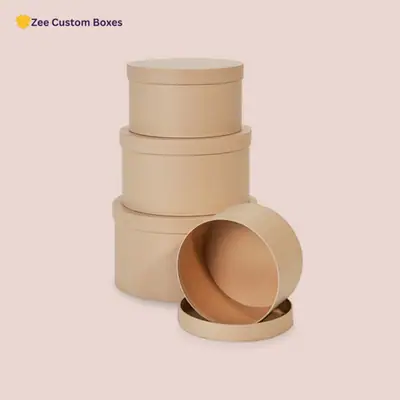 Kraft Round Boxes - ZEE Custom Boxes AU