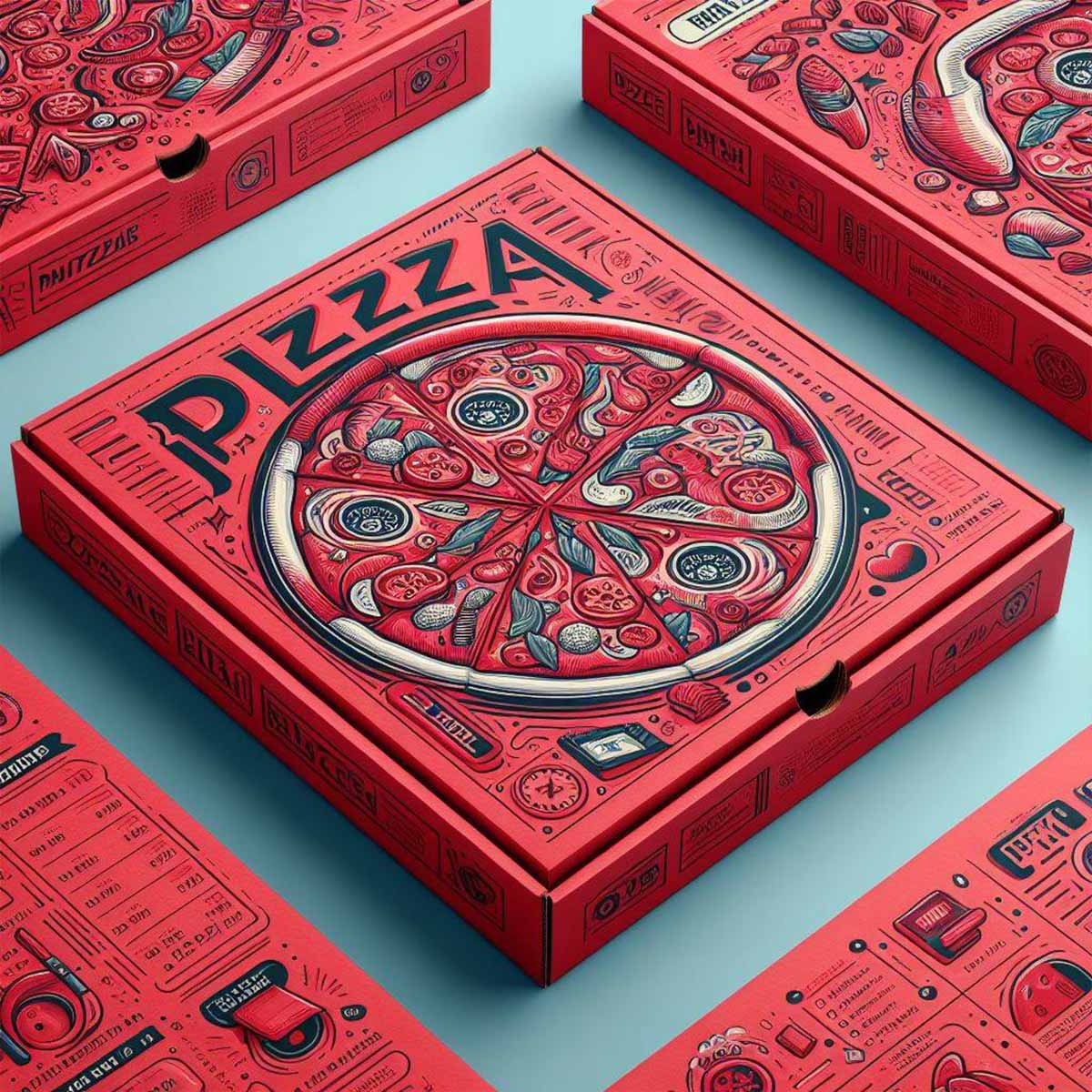 Red Pizza Boxes - ZEE Custom Boxes AU