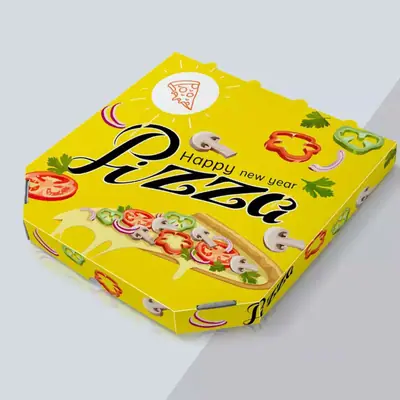 Yellow Pizza Boxes view 1