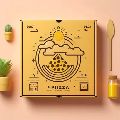 Yellow Pizza Boxes view 2