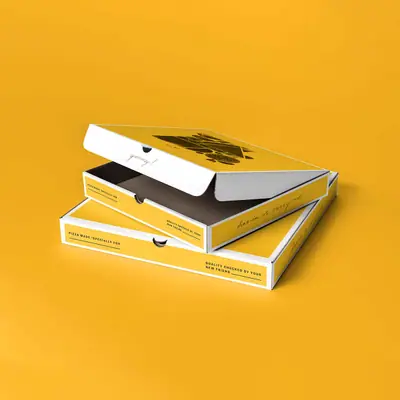 Yellow Pizza Boxes view 3