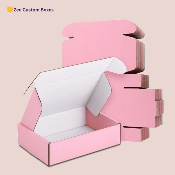 pink cardboard boxes