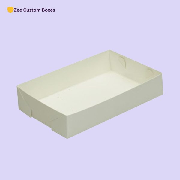 printed white cardboard trays