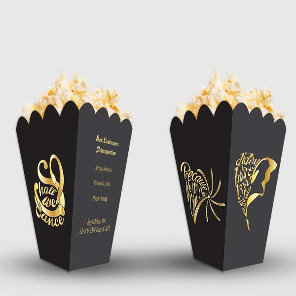 Custom Black Popcorn Boxes